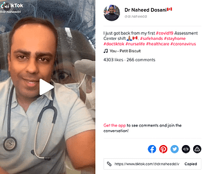 Dr. Naheed Dosani (@dr.naheedd) shares about his first COVID-19 Assessment shift and the number of patients he has seen that day.